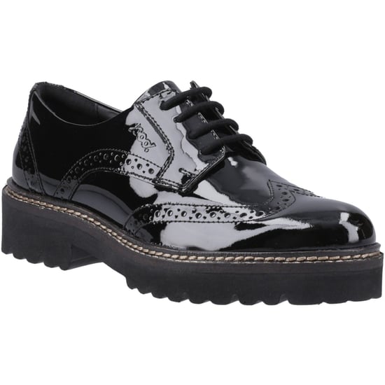 Pod Kortney Faux Leather Women's Black Patent Brogues Shoes - Image 1