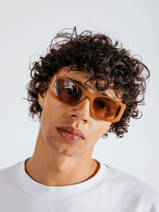 90's Wrap Sunglasses in Sand