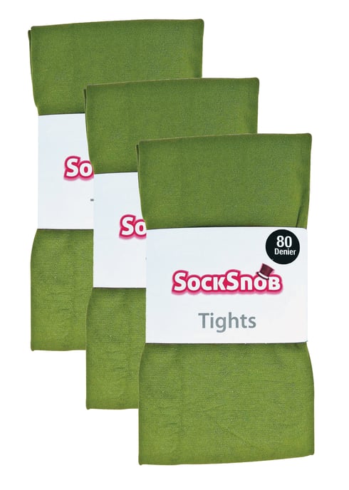 3 Pares Multipack Mallas Opacas 80 Denier Mujer | Sock Snob | Mallas Color Block - Caqui - Image 2