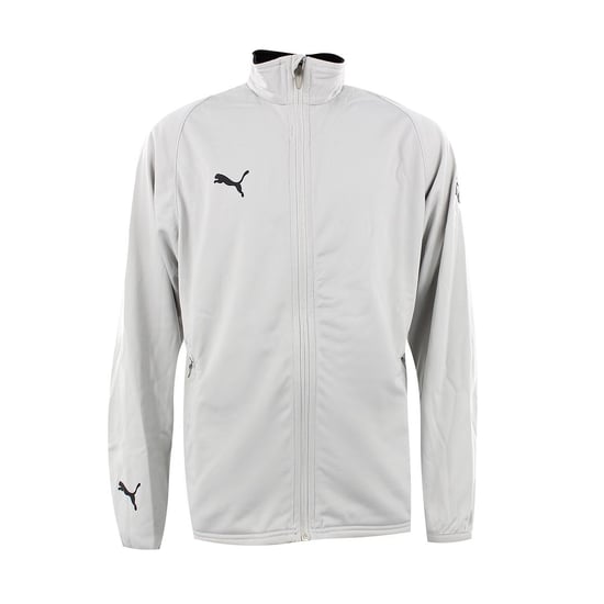Puma Long Sleeve Zip Up Graphic Logo Light Grey Kids Track Jacket 650539 01