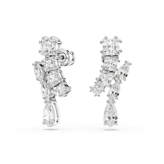 Swarovski 'Matrix' Women's Base Metal Drop Earrings - Silver 5700418 - Image 2