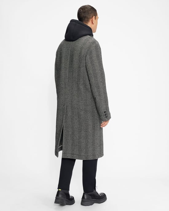 Ted Baker Travers Herringbone Coat, Black