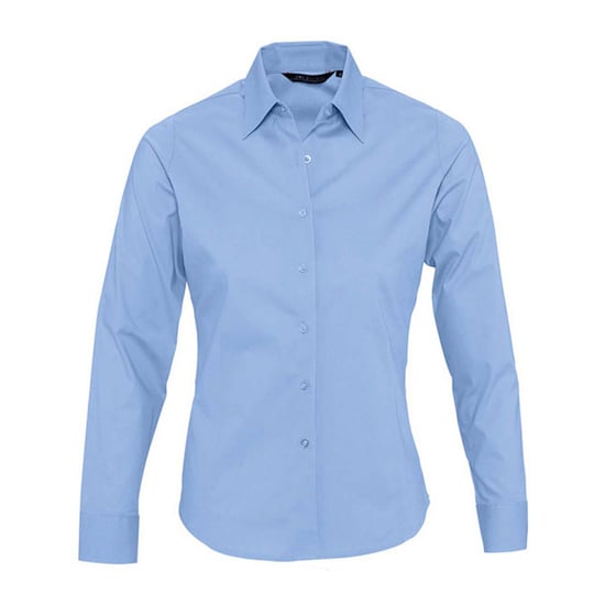 SOLS Womens/Ladies Eden Stretch Long-Sleeved Business Shirt (Bright Sky) - Image 1