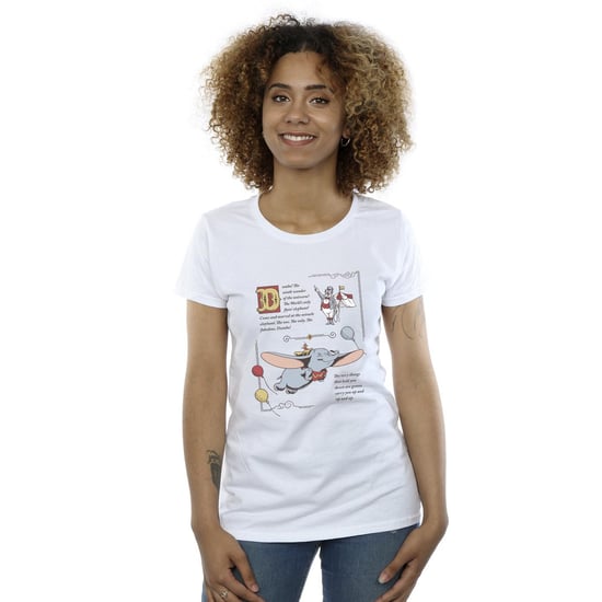 Disney Womens/Ladies Dumbo Story Book Page Cotton T-Shirt (White)