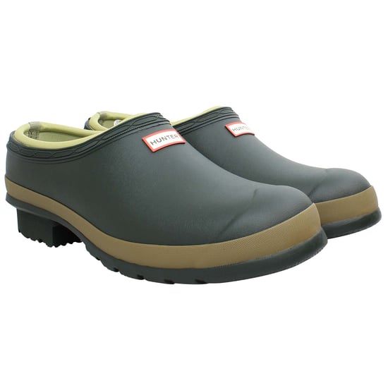 Hunter Gardener Mens Green Clogs - Image 1