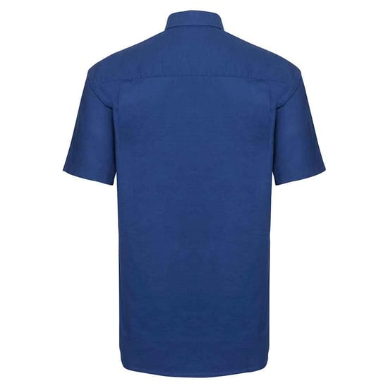 Russell Collection Mens Classic Oxford Short-Sleeved Shirt (Bright Royal) - Image 2