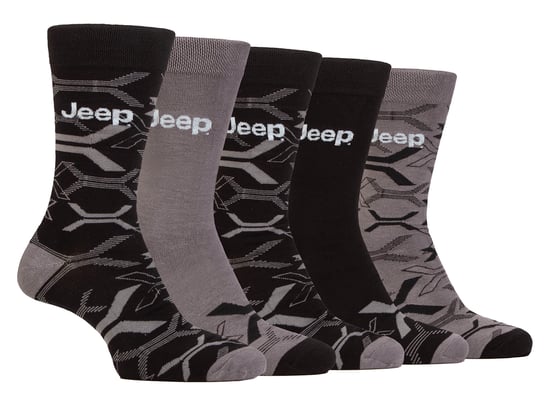 Calcetines de vestir de bambú para hombre | Jeep | Paquete de 5 calcetines transpirables para uso diario - Negro / Carbón - Image 1