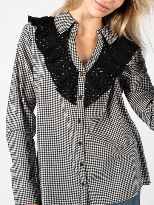 Pinko Camisa Lodi de mujer negro, Blanco - Image 5