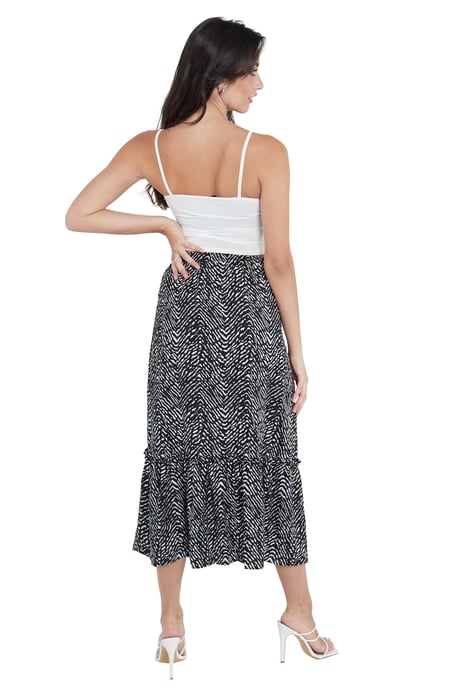Falda Midi con Volantes y Estampado Animal - Image 3