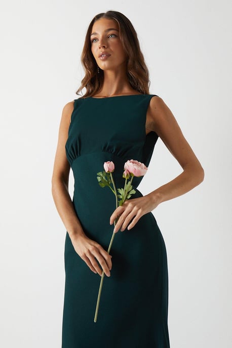 Cowl Back Fishtail Bridesmaids Maxi Dress - Image 3