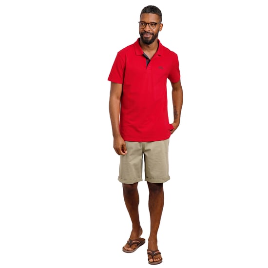 Weird Fish Mens Miles Pique Organic Polo Shirt (Barberry Red Marl) - Image 5