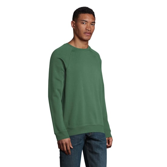 SOLS Unisex Adult Space Organic Raglan Sweatshirt (Bottle Green) - Image 5