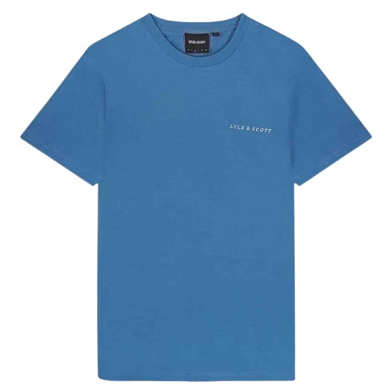 Camiseta azul Riveria con logo bordado de Lyle Scott - Image 1