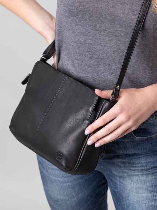 Ambleside Leather Cross Body Bag in Black