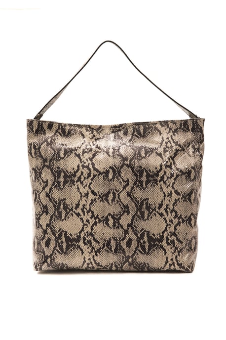 Bolso de Hombro de Cuero Gris para Mujer Pompei Donatella - Image 3