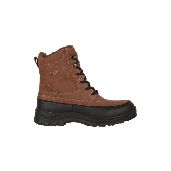 Mountain Warehouse Mens Stowe Leather Waterproof Thermal Snow Boots (Brown) - Image 1
