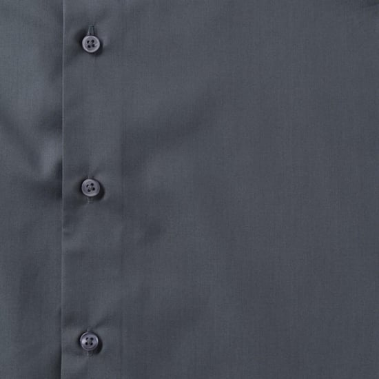Russell Collection Mens Short Sleeve Poly-Cotton Easy Care Tailored Poplin Shirt (Convoy Grey) - Image 5