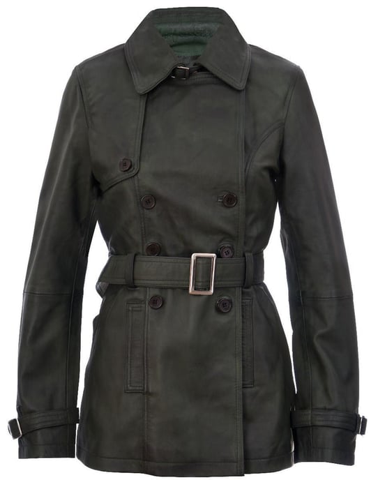 Women's mid-length leather trench coat - Oakham