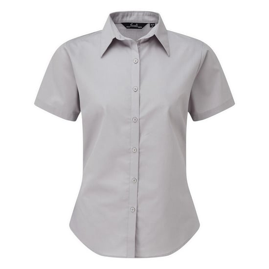 Premier Short Sleeve Poplin Blouse / Plain Work Shirt (Silver) - Image 1