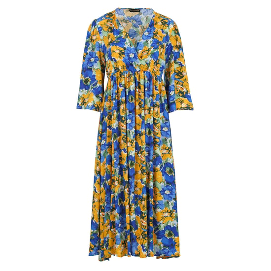 Vestido midi floral de corte imperio - Image 2