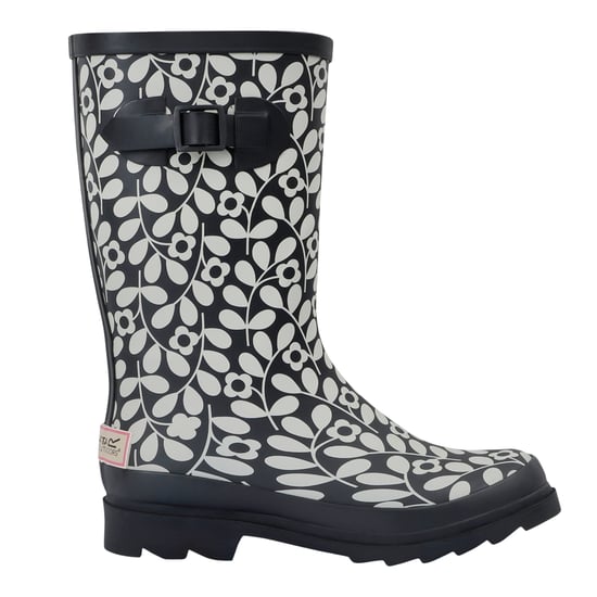 Regatta Womens/Ladies Orla Kiely Jasmine Flower Quarter Wellington Boots (Black) - Image 1