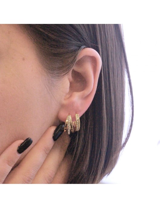 Pendientes Aurielle - Oro y Cristal - Image 2