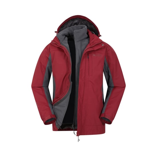 Mountain Warehouse Mens Thunderstorm 3 in 1 Waterproof Jacket (Red) - Image 1