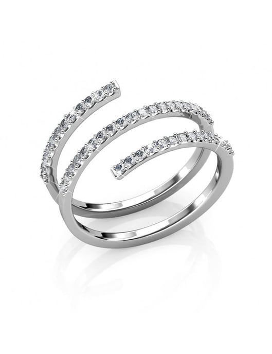 Anillo Espiral - Plata y Cristal - Image 1