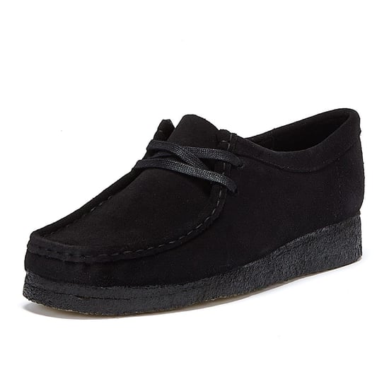 Clarks Wallabee Suede Womens Shoes - (Black) - Image 3