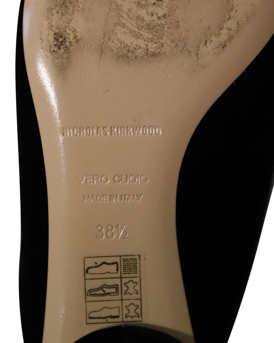 Nicholas Kirkwood Beya Flat Mules in Black Velvet - Image 6