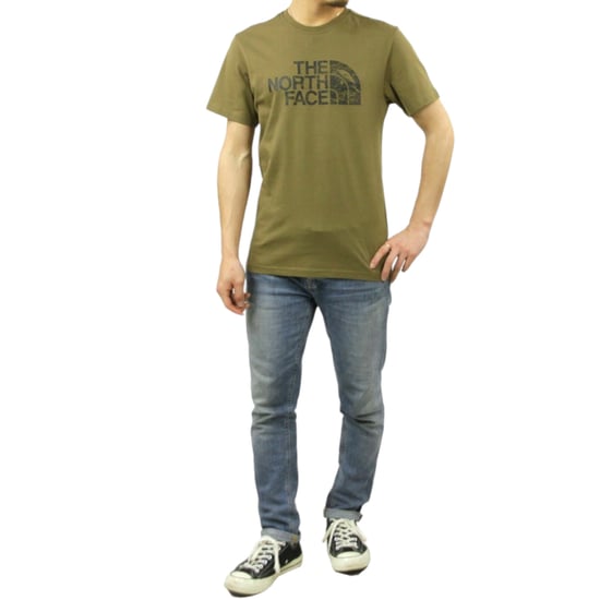 The North Face Mens Woodcut Dome T Shirt Military Green - Image 1