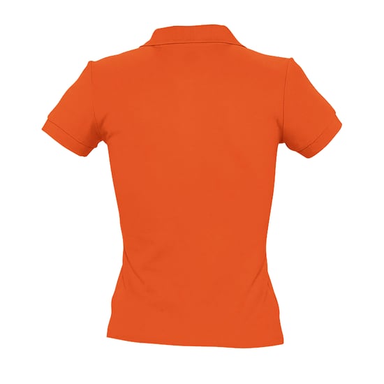 SOLS Womens/Ladies People Pique Short Sleeve Cotton Polo Shirt (Orange) - Image 3