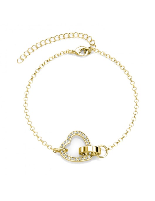 Pulsera Corazón Cerrado - Oro y Cristal - Image 3