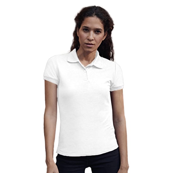 Fruit Of The Loom Womens Lady-Fit 65/35 Short Sleeve Polo Shirt (White) - Image 3