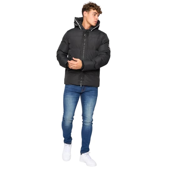 Crosshatch Mens Sandbox Hooded Jacket (Black) - Image 3