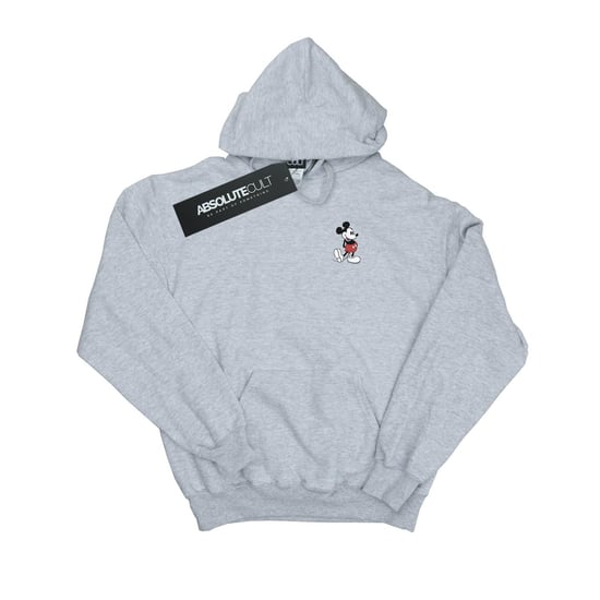 Disney Mens Mickey Mouse Kickin Retro Chest Hoodie (Sports Grey)