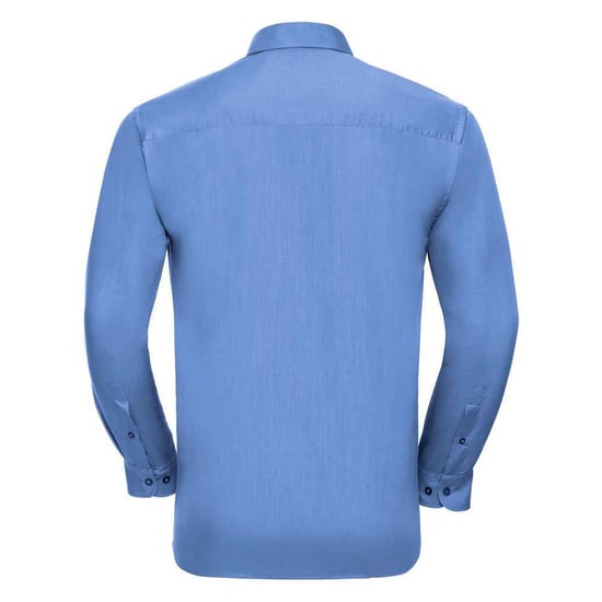 Russell Collection Mens Poplin Easy-Care Long-Sleeved Formal Shirt (Corporate Blue) - Image 2