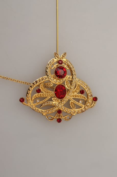 Broche de mujer en plata esterlina 925 con cadena de cristal en tono dorado de Dolce & Gabbana - Image 6
