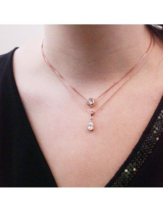 Colgantes Luna - Oro rosa y Cristal - Image 2