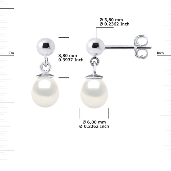 DIADEMA - Earrings - White Gold and Real Freshwater Pearls