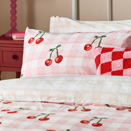 Heya Home Cherry Gingham Duvet Cover Set