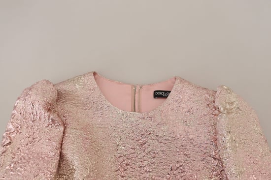 Vestido midi de mujer de manga 3/4 en jacquard rosa de Dolce & Gabbana - Image 5