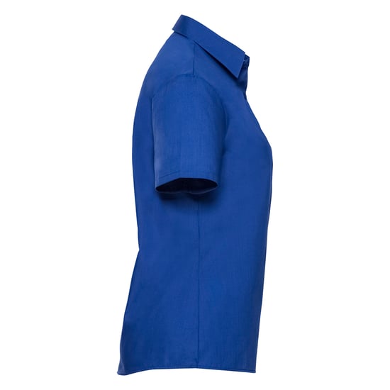 Russell Collection Womens/Ladies Classic Polycotton Easy-Care Short-Sleeved Shirt (Bright Royal) - Image 3