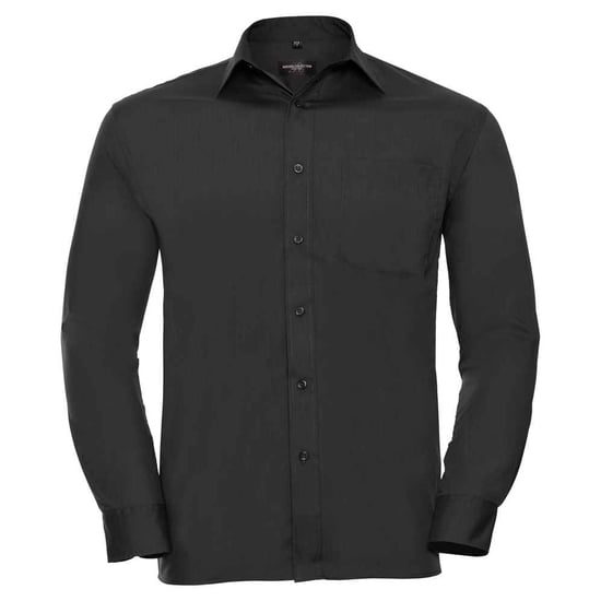 Russell Collection Mens Classic Polycotton Long-Sleeved Shirt (Black) - Image 1