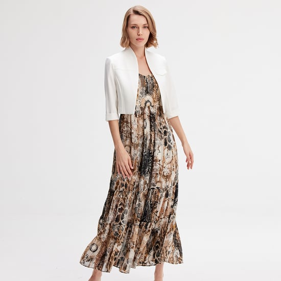Bustier chiffon maxi dress with abstract floral print - Image 2