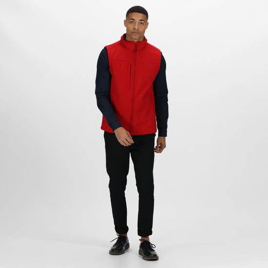 Regatta Mens Flux Softshell Bodywarmer / Sleeveless Jacket Water Repellent And Wind Resistant (Classic Red) - Image 3
