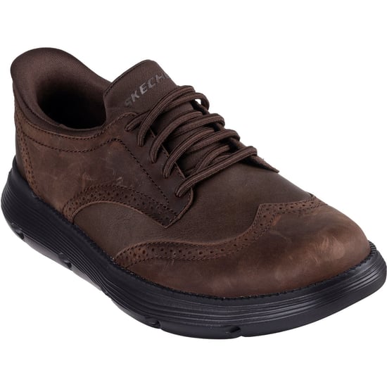 Skechers Garza Sully Leather Men's Cocoa Lace-Up Shoes - Image 1