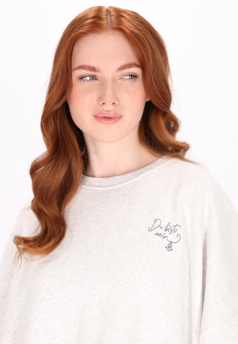 Dreimaster Sweatshirt women wool white melange - Image 5