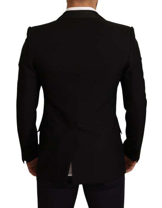 Abrigo blazer de lana negra ajustado para hombre de Dolce & Gabbana - Image 3