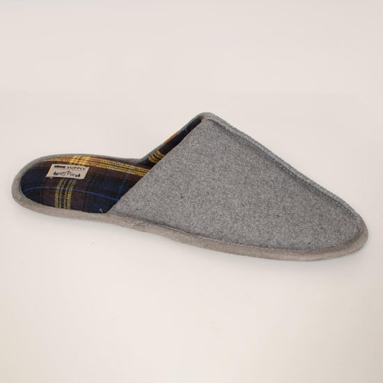 Mens Grey Mule Slippers